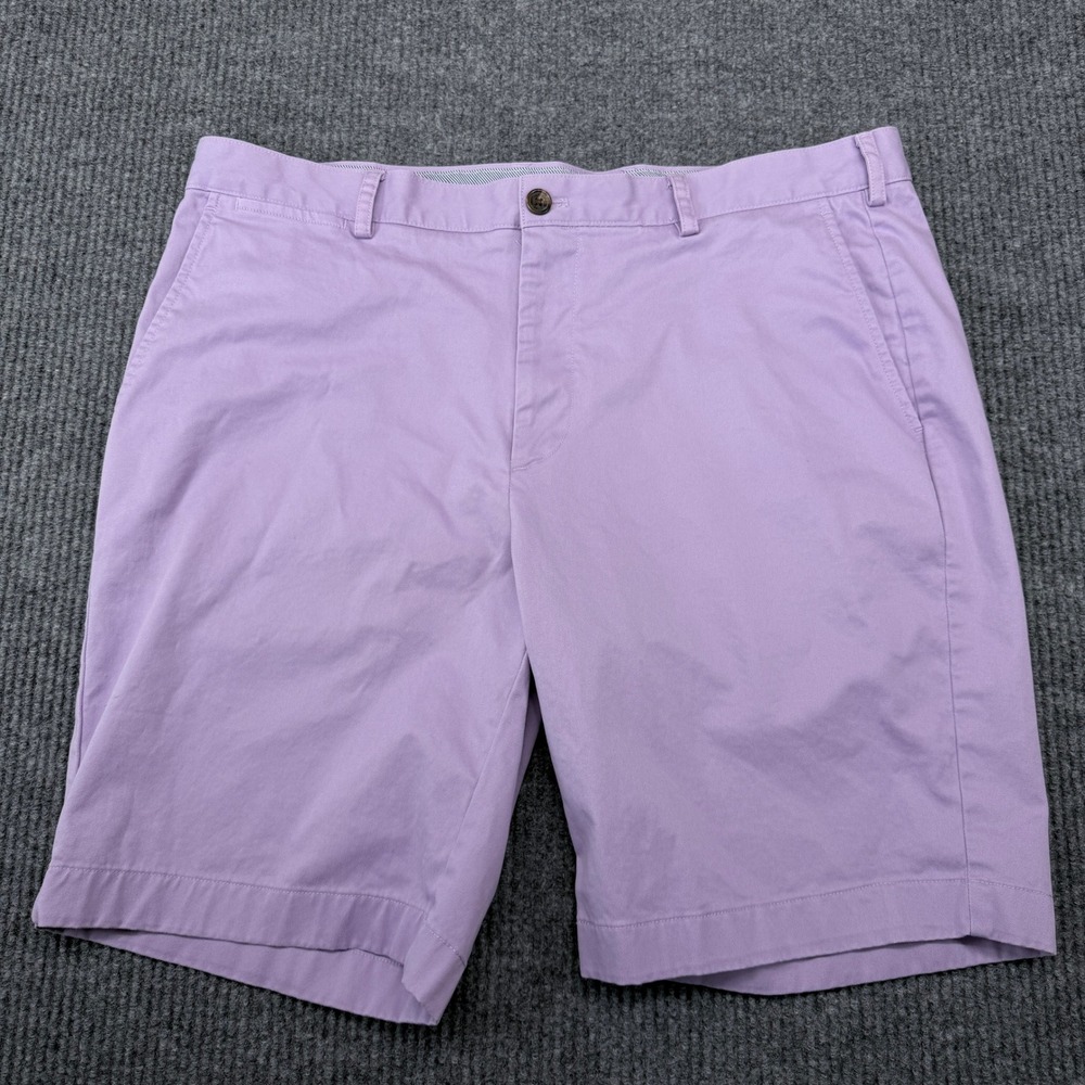 Brooks Brothers Chino Shorts Mens 40 Purple Lavender Cotton‎ Twill Flat Front